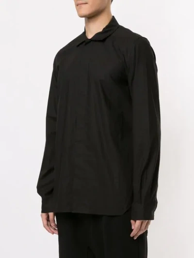 Shop Rick Owens Pointed Collar Shirt In Black