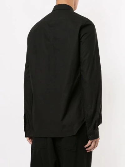 Shop Rick Owens Pointed Collar Shirt In Black