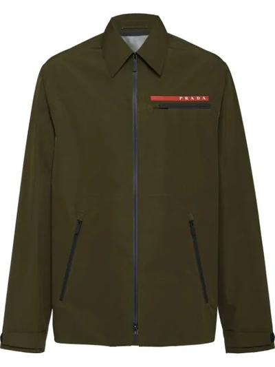 Shop Prada Technical Shirt Jacket In Green