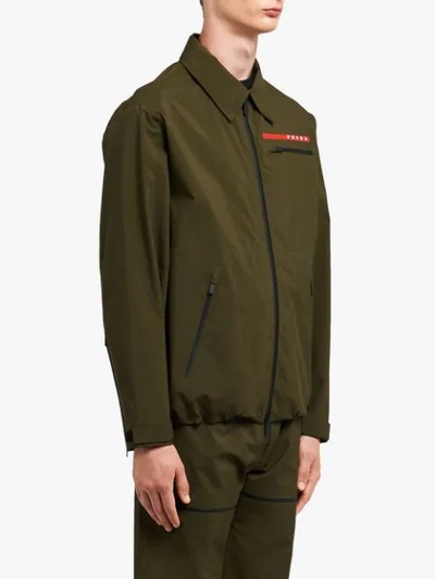 Shop Prada Technical Shirt Jacket In Green