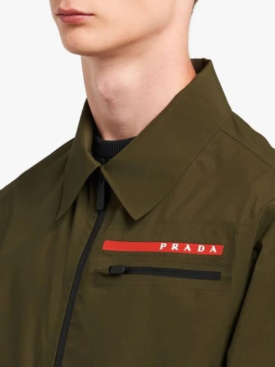 Shop Prada Technical Shirt Jacket In Green
