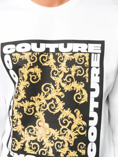 Shop Versace Jeans Couture Baroque Print Sweatshirt In White