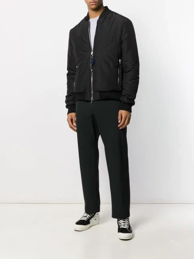 Shop Low Brand Padded Bomber Jacket In Black