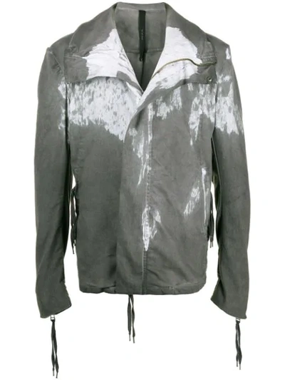 Shop Army Of Me Paint Splattered Denim Jacket In Grey