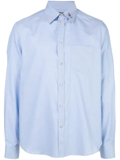 Shop Gucci Classic Collar Shirt In Blue