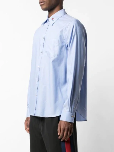 Shop Gucci Classic Collar Shirt In Blue
