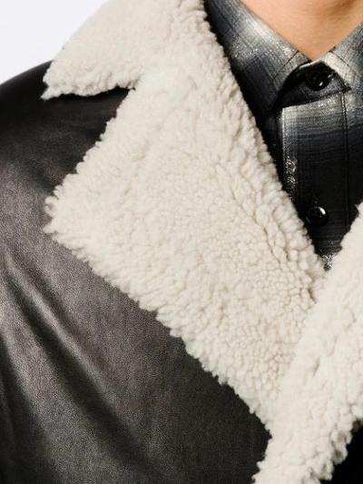 Shop Philipp Plein Long Shearling Coat In Black