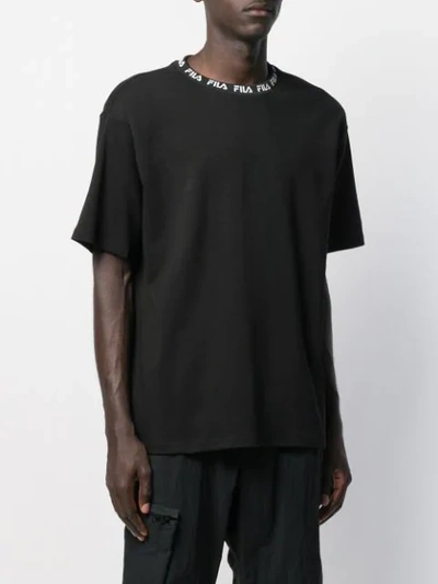 Shop Fila Branded Neck T-shirt In Black