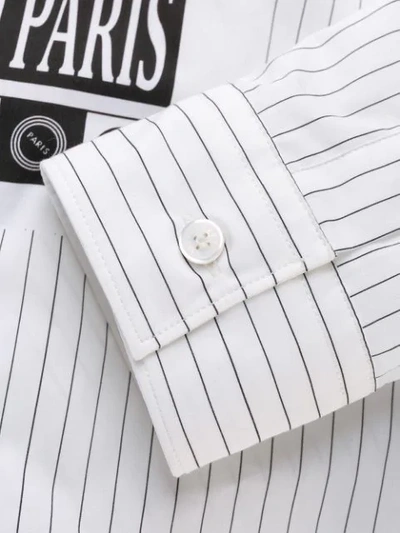 Shop Kenzo Pinstripe Slim-fit Shirt In White