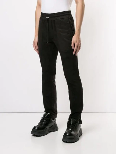 Shop Amiri Drawstring Waist Straight-leg Trousers In Black