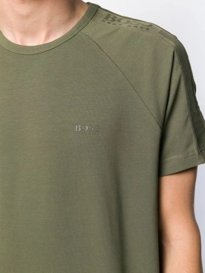 Shop Hugo Boss Logo Raglan T-shirt In Green