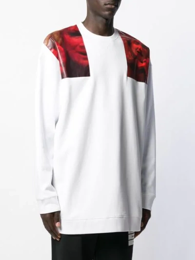 Shop Raf Simons Shoulder-patch Graphic Sweatshirt In White