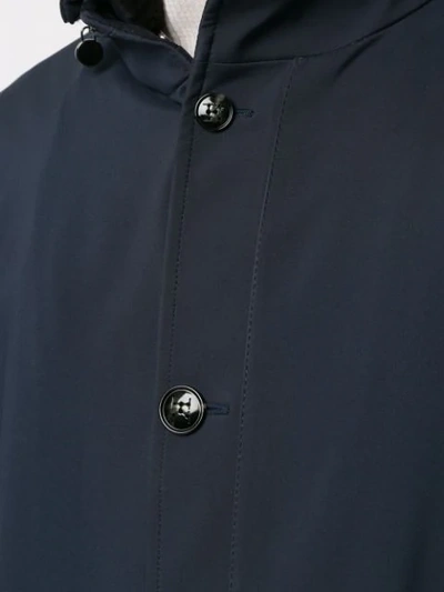 Shop Kiton Detachable Collar Raincoat In Blue