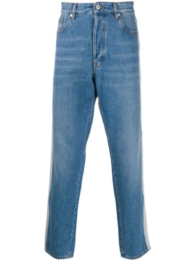 Shop Just Cavalli Double Stripe Denim Jeans In Blue