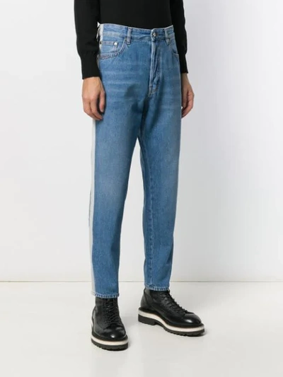 Shop Just Cavalli Double Stripe Denim Jeans In Blue