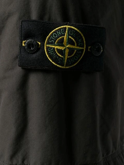 Shop Stone Island Logo-patch Straight Trousers In Black
