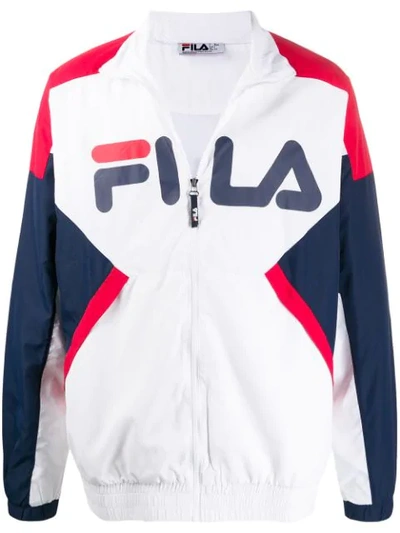 Shop Fila Logo Printed Track Jacket In White