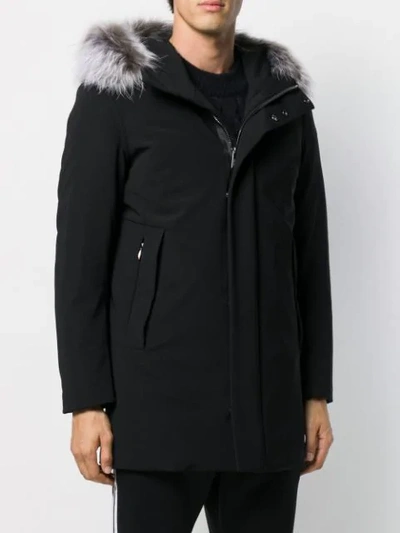 Shop Rrd Hooded Parka Coat In 10 Nero