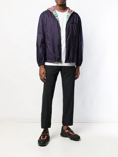 Shop Prada Reversible Zipped-up Jacket - Blue