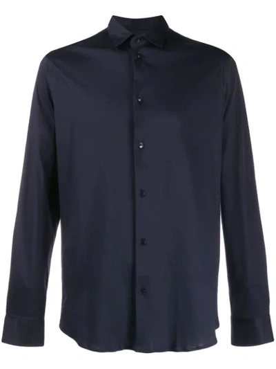 Shop Z Zegna Slim Fit Button Shirt In Blue