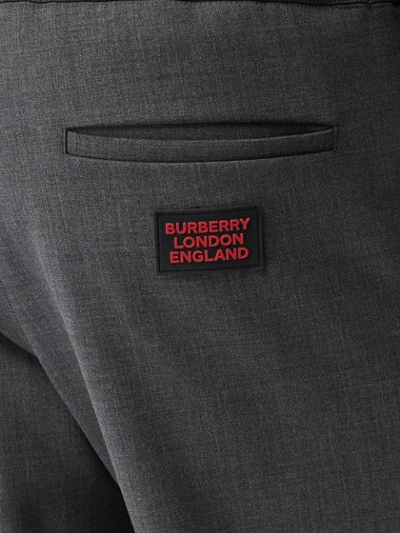 Shop Burberry Rib In Dark Grey Melange