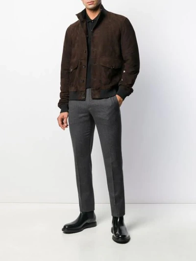 Pt01 Plaid Print Trousers In Grey