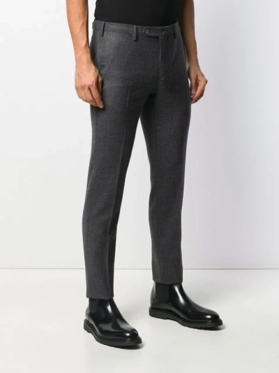 Pt01 Plaid Print Trousers In Grey