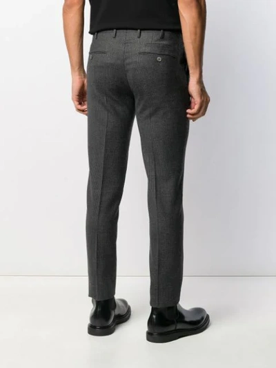 Pt01 Plaid Print Trousers In Grey