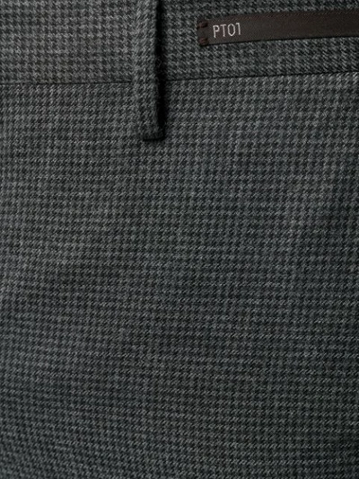 Pt01 Plaid Print Trousers In Grey