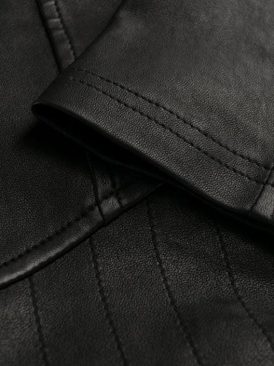 Shop Balmain Skinny Leather Trousers In Black