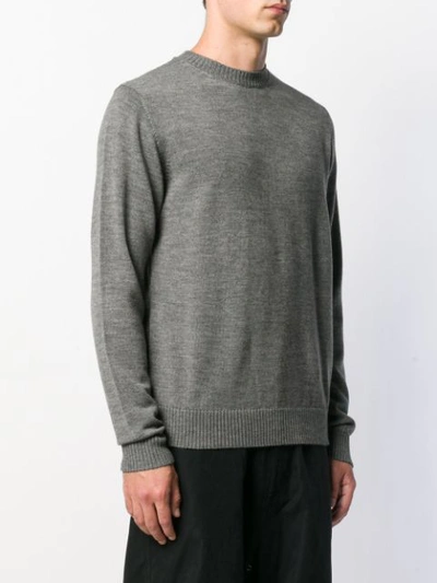 Shop Msgm Intarsia Logo Knitted Sweater In Grey