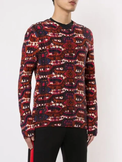 Pre-owned Comme Des Garçons Intarsia Knit Jumper In Red