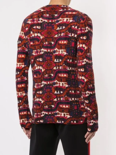 Pre-owned Comme Des Garçons Intarsia Knit Jumper In Red