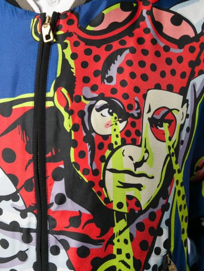 Shop Dolce & Gabbana Superhero King Print Bomber Jacket In Blue