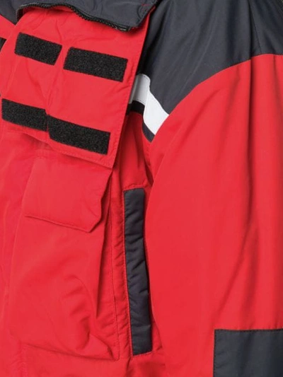 Shop Balenciaga Panelled Padded Parka In Red