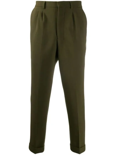 Shop Ami Alexandre Mattiussi Carrot Fit Pleated Trousers In Green