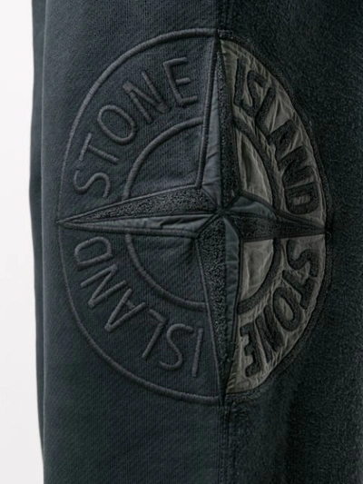 Shop Stone Island Elasticated Waist Trousers In Blue