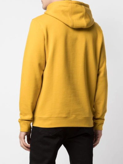 Shop Norse Projects Distressed Print Hoodie In Yellow