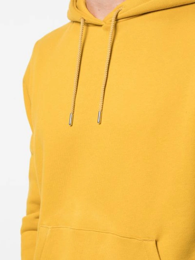 Shop Norse Projects Distressed Print Hoodie In Yellow