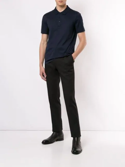Shop Ck Calvin Klein Short Sleeve Polo Shirt In Blue