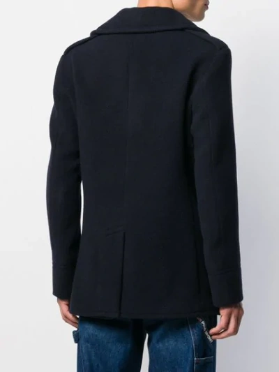 Shop Ralph Lauren Boxy Fit Double Buttoned Jacket In Blue