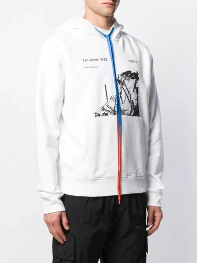 OFF-WHITE PRINTED CASUAL HOODIE - 白色