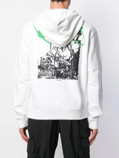 Shop Off-white Printed Casual Hoodie In White