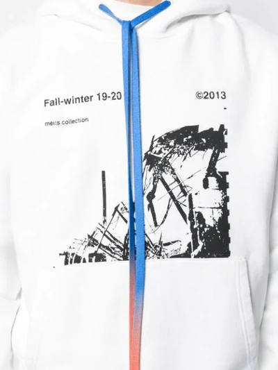 Shop Off-white Printed Casual Hoodie In White