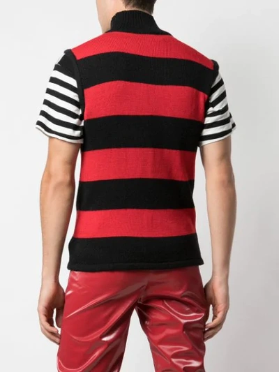 Shop Anton Belinskiy Striped Knit Vest In Red