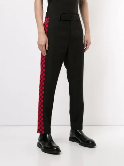 Shop Haider Ackermann Checkered Stripe Trousers In Black