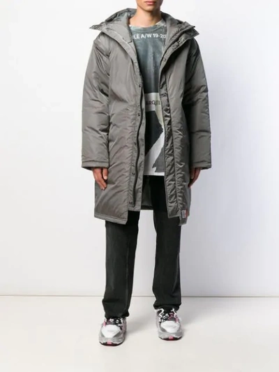 Shop Martine Rose Hooded Coat In Grey