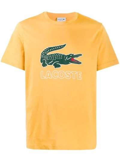 Shop Lacoste Printed Logo T-shirt In Yellow