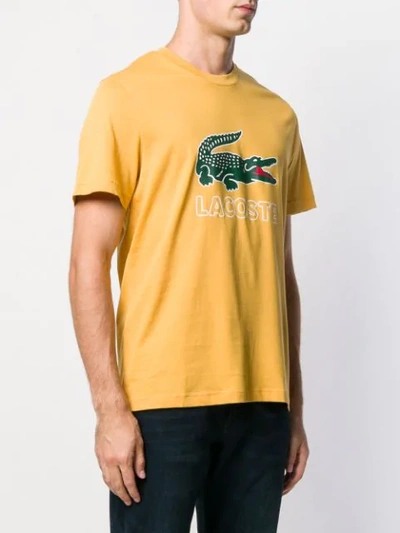 Shop Lacoste Printed Logo T-shirt In Yellow