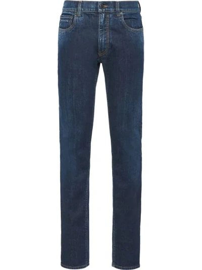 Shop Prada Jeans Mit Geradem Bein In Blue
